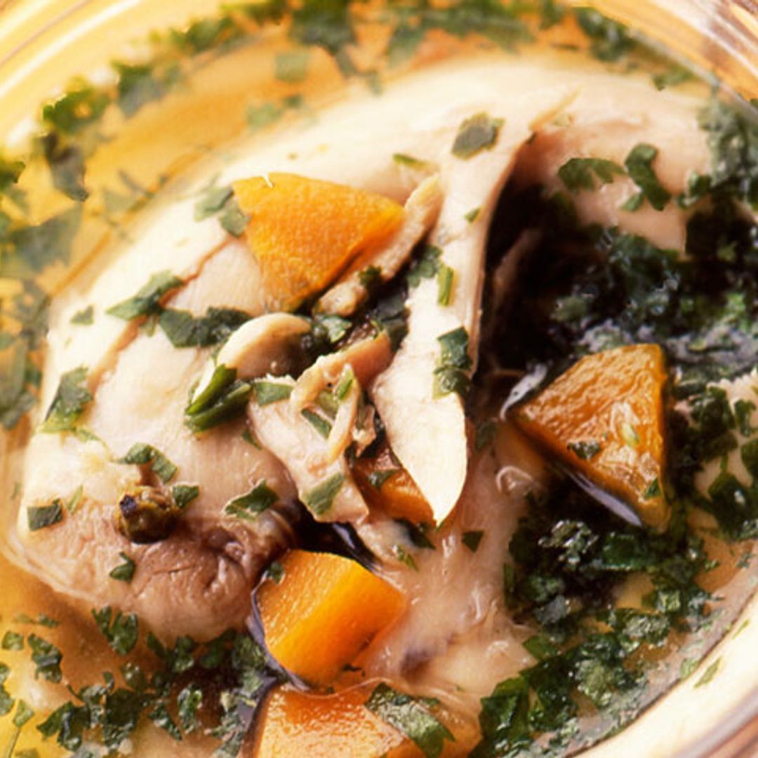 Conejo en escabeche de cilantro