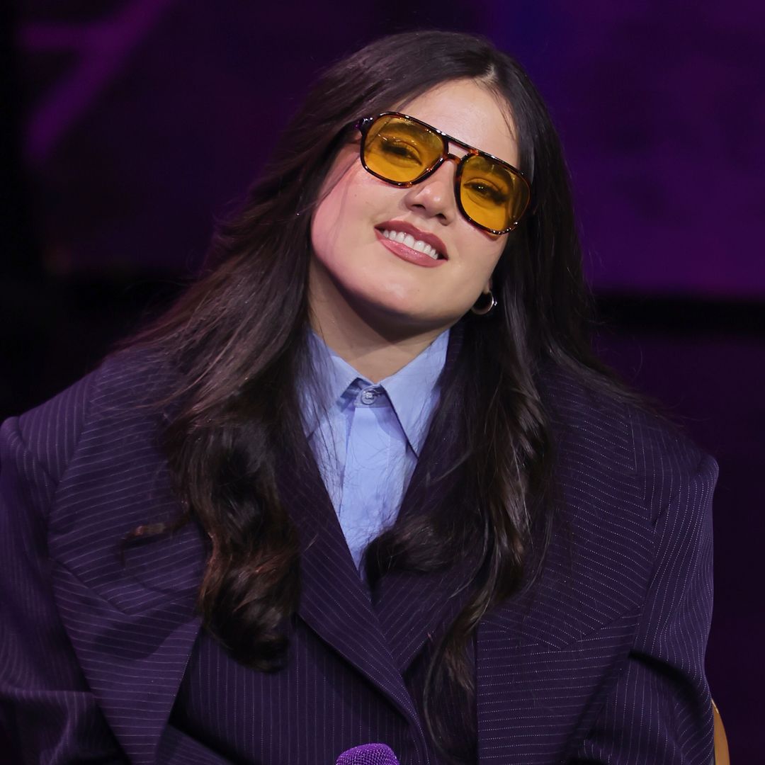 Camila Fernández en una conferencia de prensa del programa 'Juego de voces: Hermanos y Rivales' at Televisa San Angel en la Ciudad de México, en marzo de 2026.
