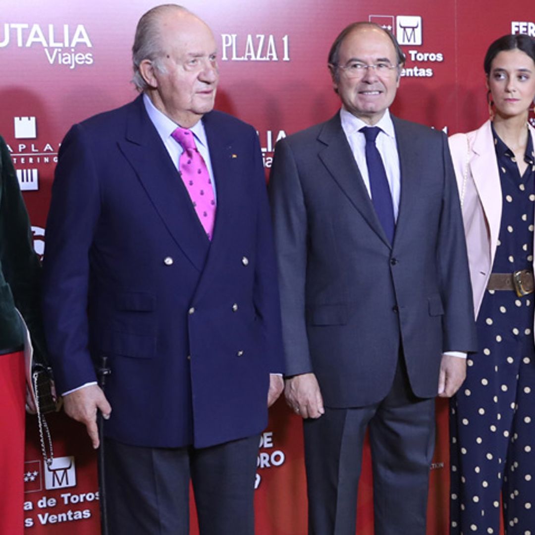 Con un pequeño moratón, su hija mayor y dos de sus nietos: don Juan Carlos acude a Las Ventas