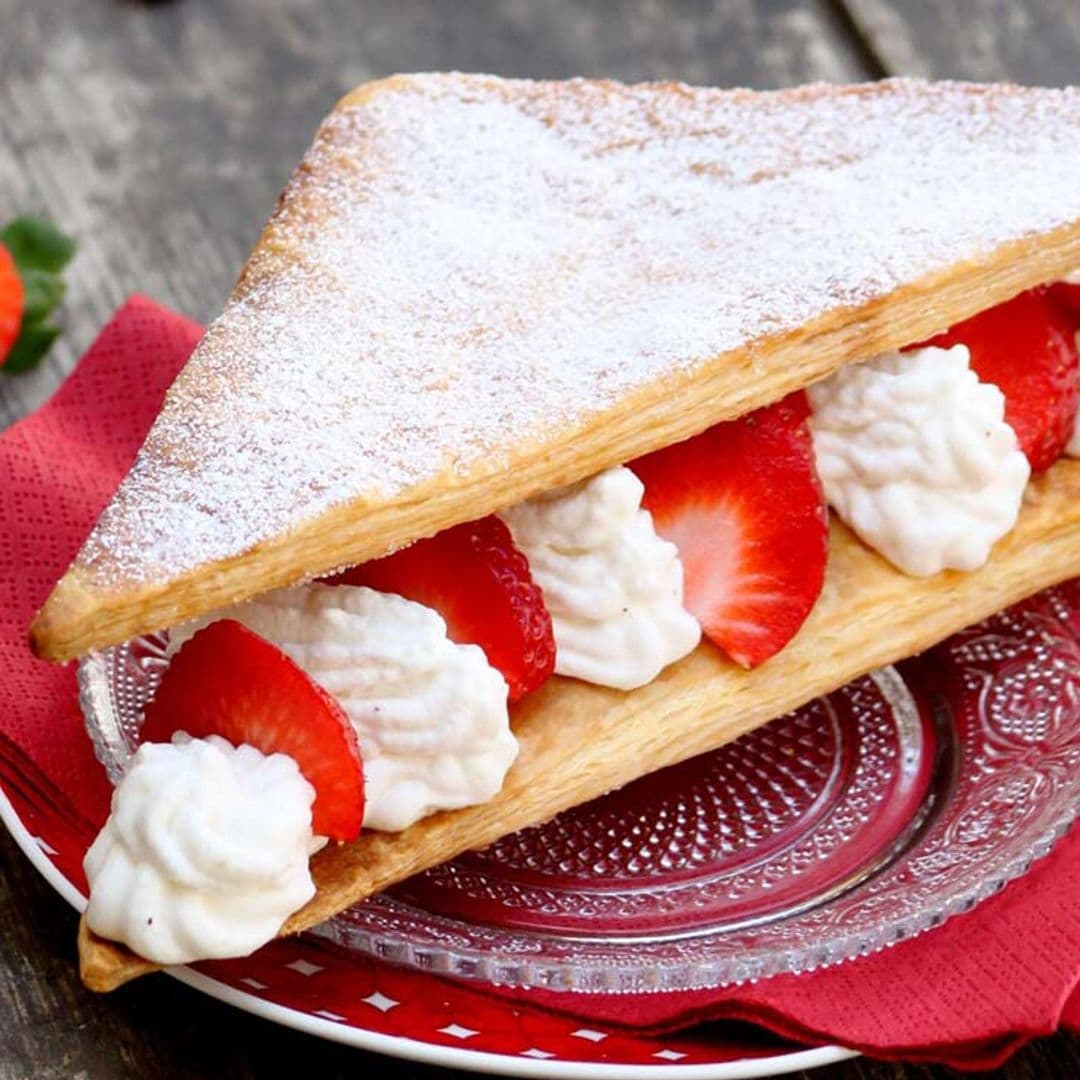 Pañuelos de fresas con nata
