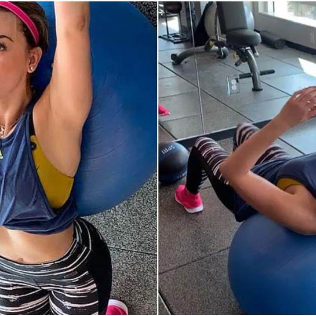 Esculpe tu abdomen con ejercicios sobre la 'fitball' como lo hace Aracely Arámbula