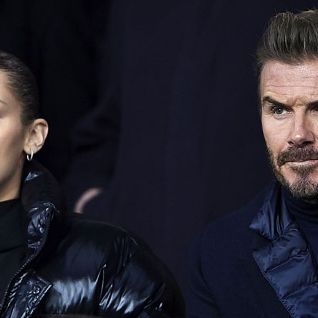 Bella Hadid versiona un look de Selena Gomez en su noche de fútbol con David Beckham