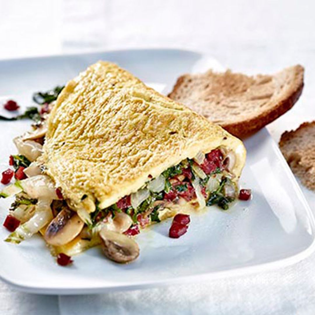 Tortilla de acelgas y champiñones