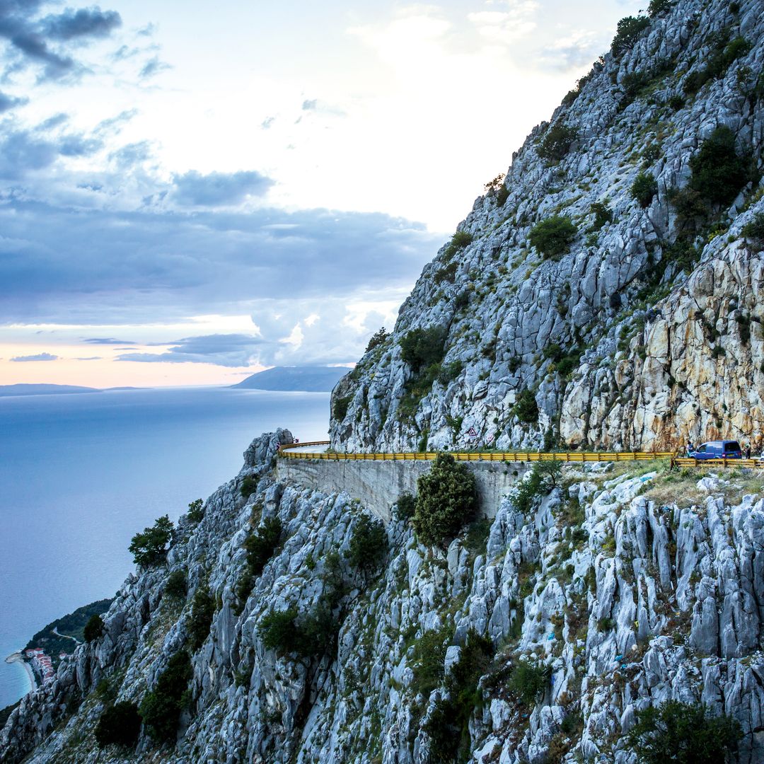 Atardecer en el tramo costero de Croacia
