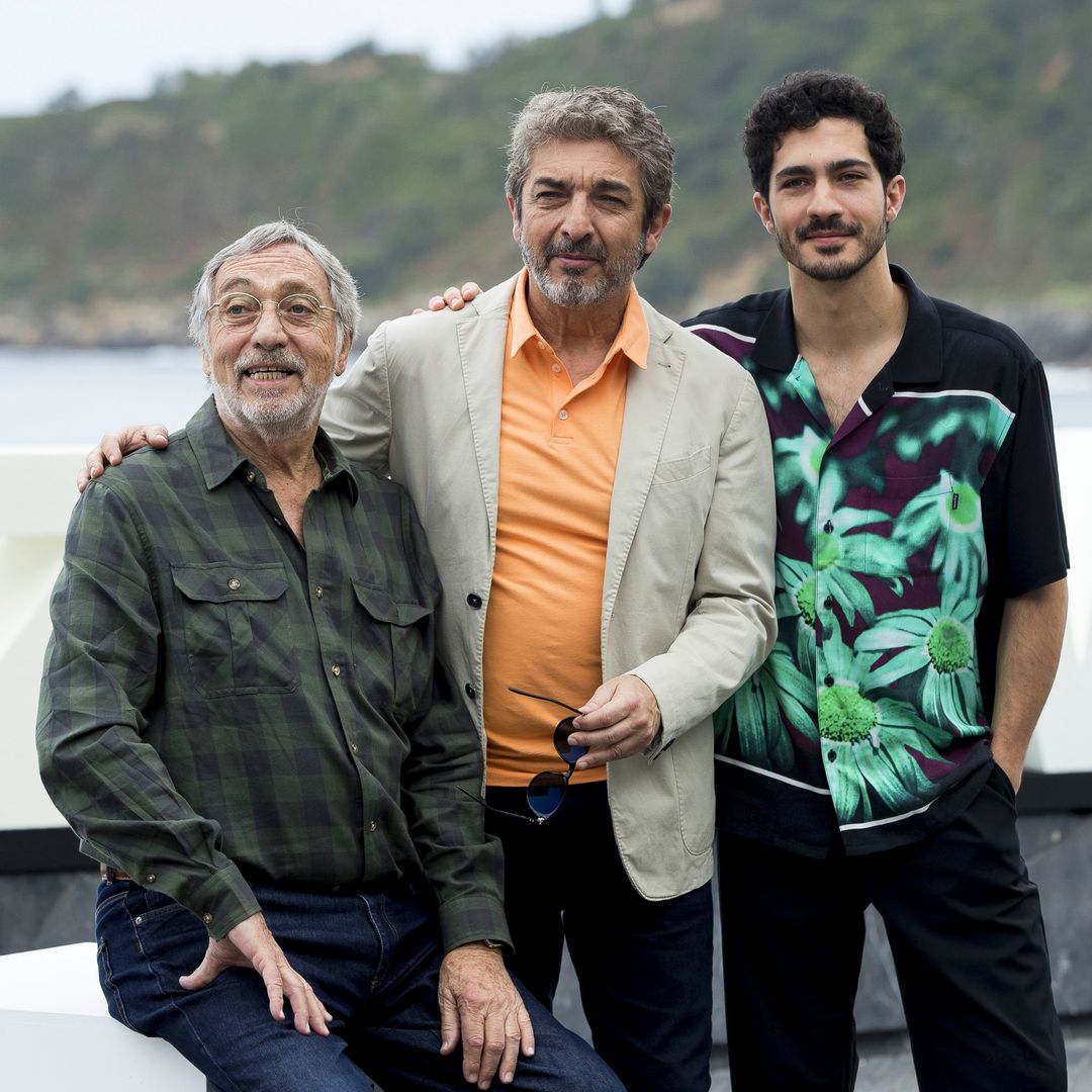 Luis Brandoni, Ricardo Darin y Chino Darin en el estreno de "La odisea de los Giles" en el Festival de Cine de San Sebastián, el 23 de septiembre de 2019