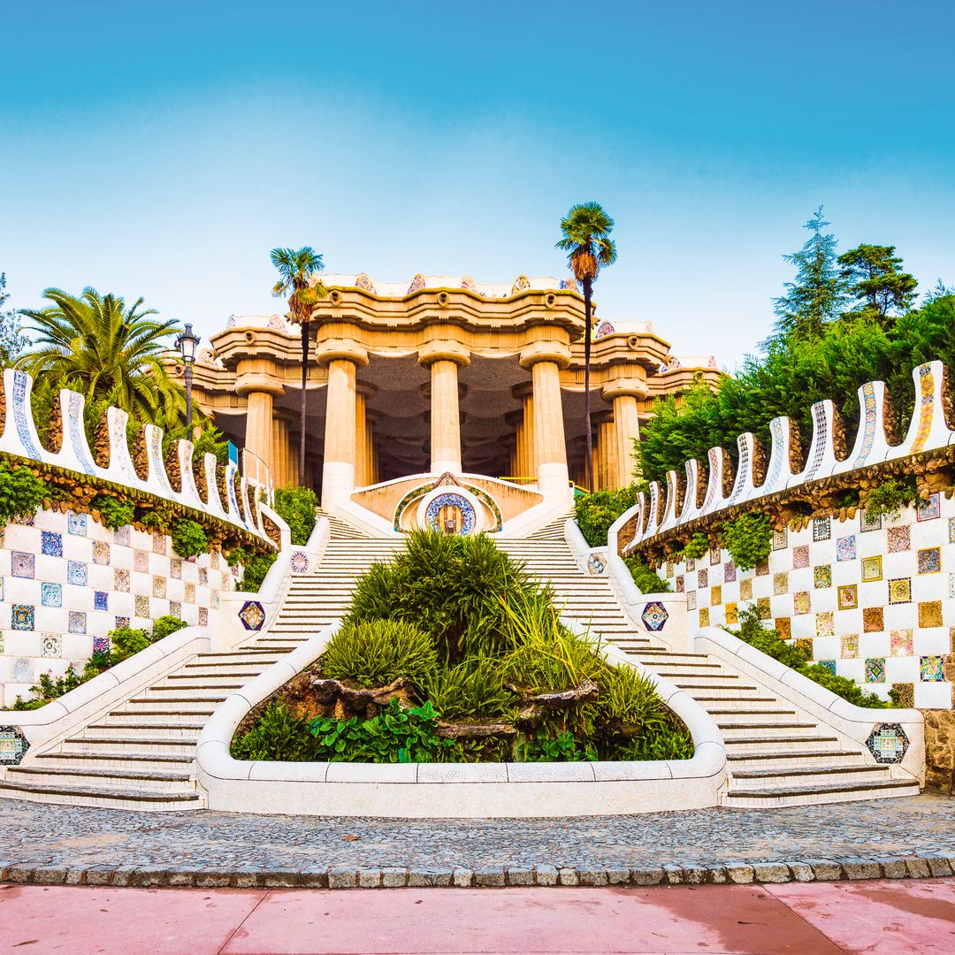 Escaleras en el parque Güell, Barcelona