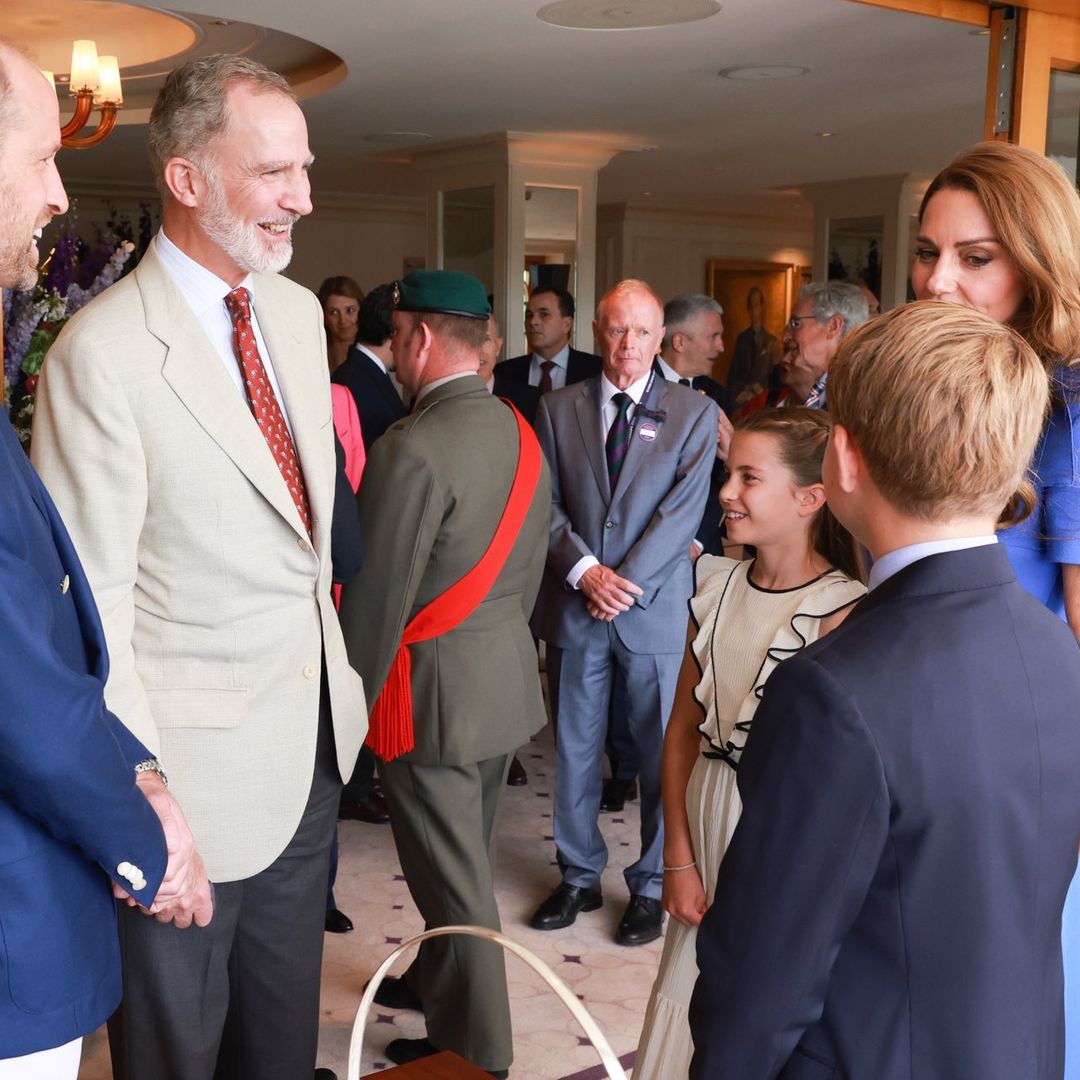 Duelo de reyes en Wimbledon: Kate, Guillermo y sus hijos coinciden con Felipe VI en la final de Alcaraz