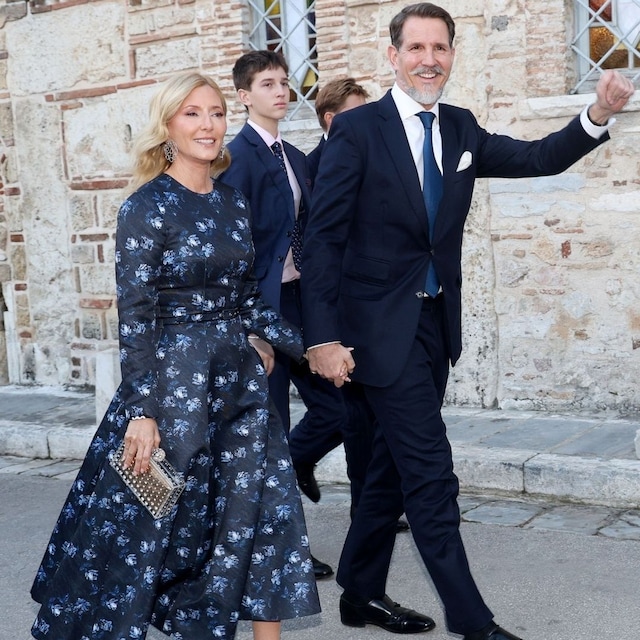 Marie-Chantal y Pablo de Grecia en la boda de Nicolás de Grecia y Chrysi Vardinoyannis  