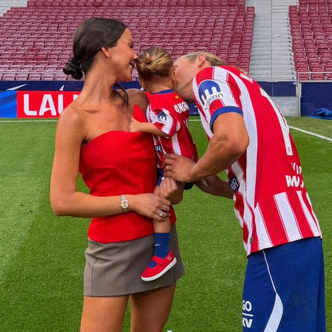 La emoción de Marcos Llorente y Paddy Noarbe al llevar a su hija por primera vez al Metropolitano: "Nuestra superestrella"