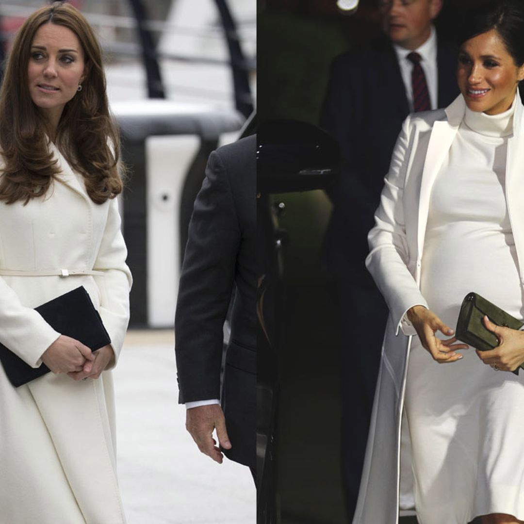 Tras los pasos (premamá) de Kate: las ocasiones que Meghan vistió igual que la duquesa de Cambridge