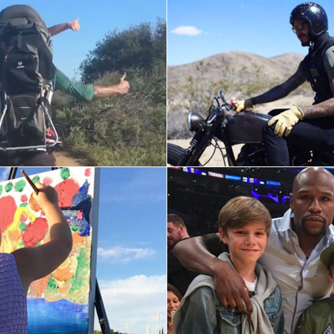 David en moto y Harper a lomos de su padre, la 'route' californiana de los Beckham