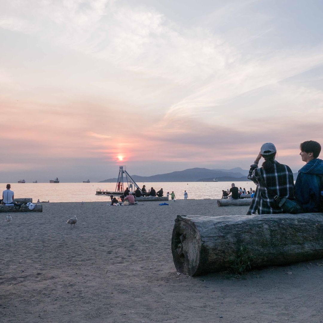 Atardecer en la Playa de Vancouver, Canadá,