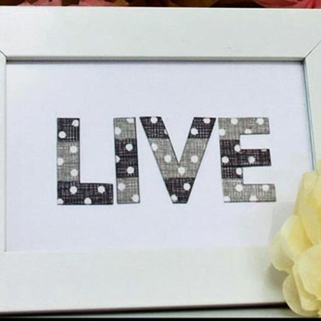 Crea tu propio cuadro con mensaje en washi tape