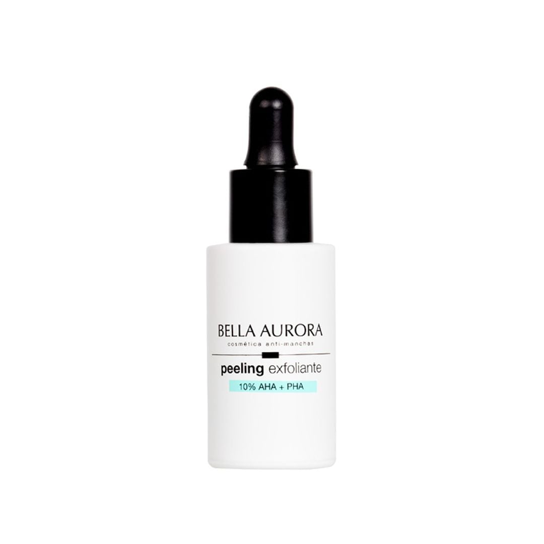 Peeling exfoliante, de Bella Aurora (27,50 euros); una fórmula a base de un 3% de ácido mandélico, un 4% de gluconolactona y un 3% de ácido lactobiónico para eliminar células muertas, reducir la apariencia de las manchas, favorecer la producción de colágeno, mejorar el tono y facilitar la penetración de los cuidados posteriores. 