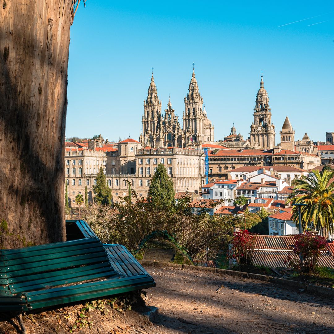 Panorámica de Santiago desde el parque de la Alameda, Santiago de Compostela, Galicia