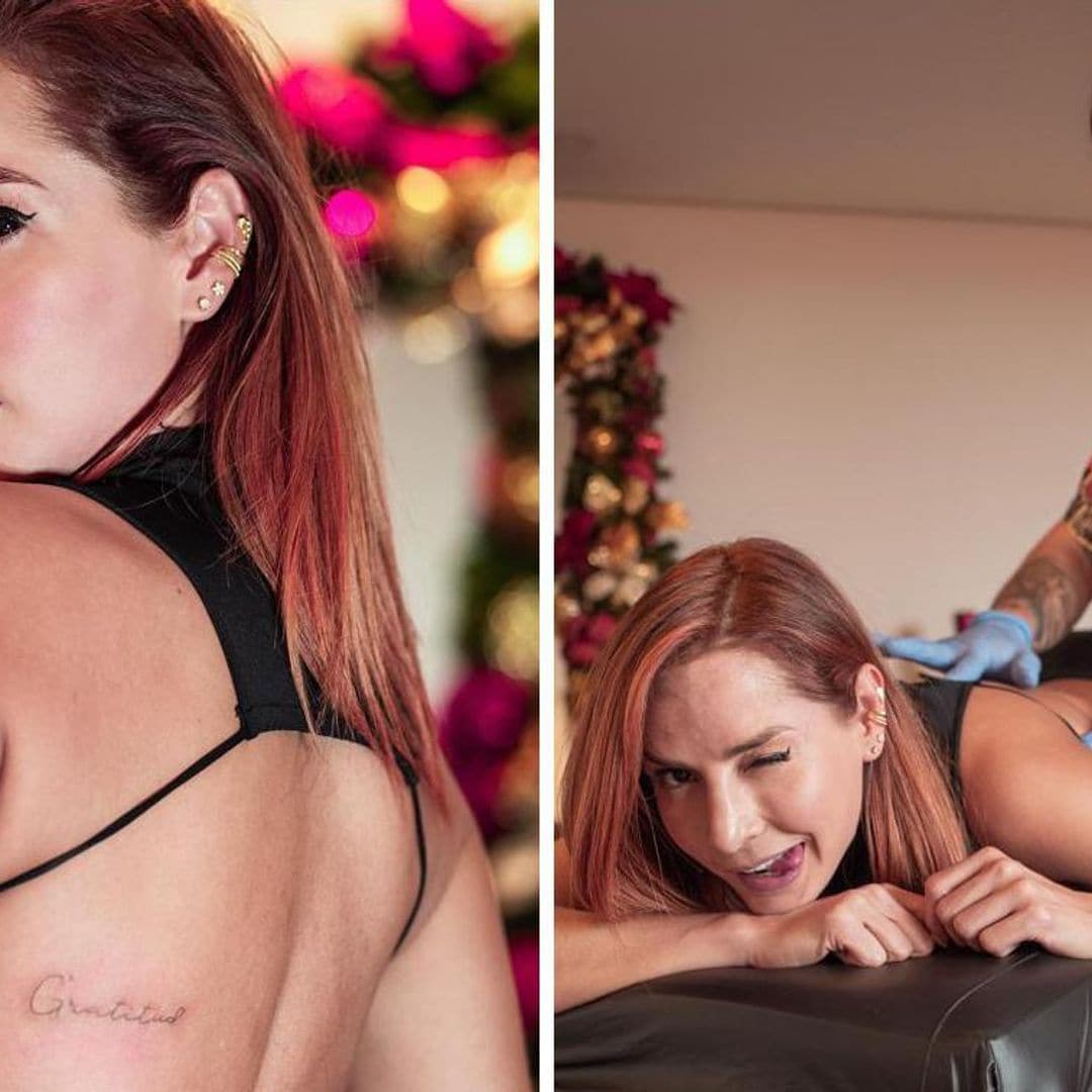 Carmen Villalobos, orgullosa, explica el significado detrás de su nuevo tatuaje