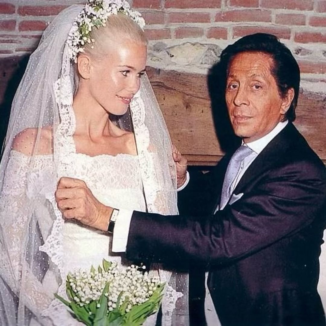 Claudia Shiffer el día de su boda con Valentino