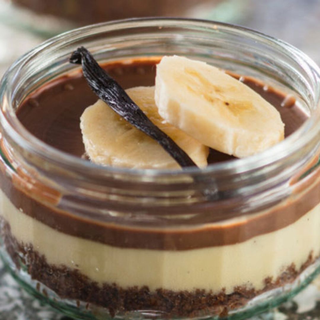 'Cheesecake' de plátano y chocolate
