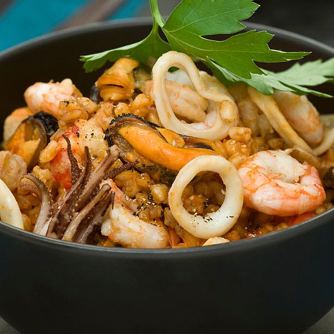 'Risotto' de bulgur y marisco