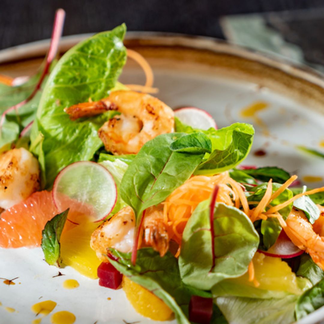 Ensalada de naranja con gambas