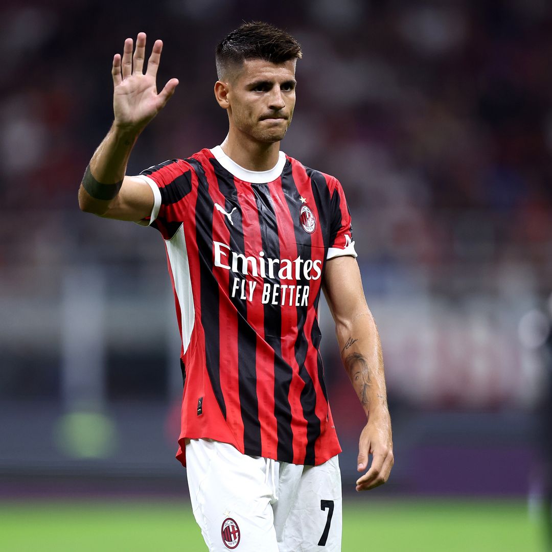 Álvaro Morata en su debut con el AC Milan 