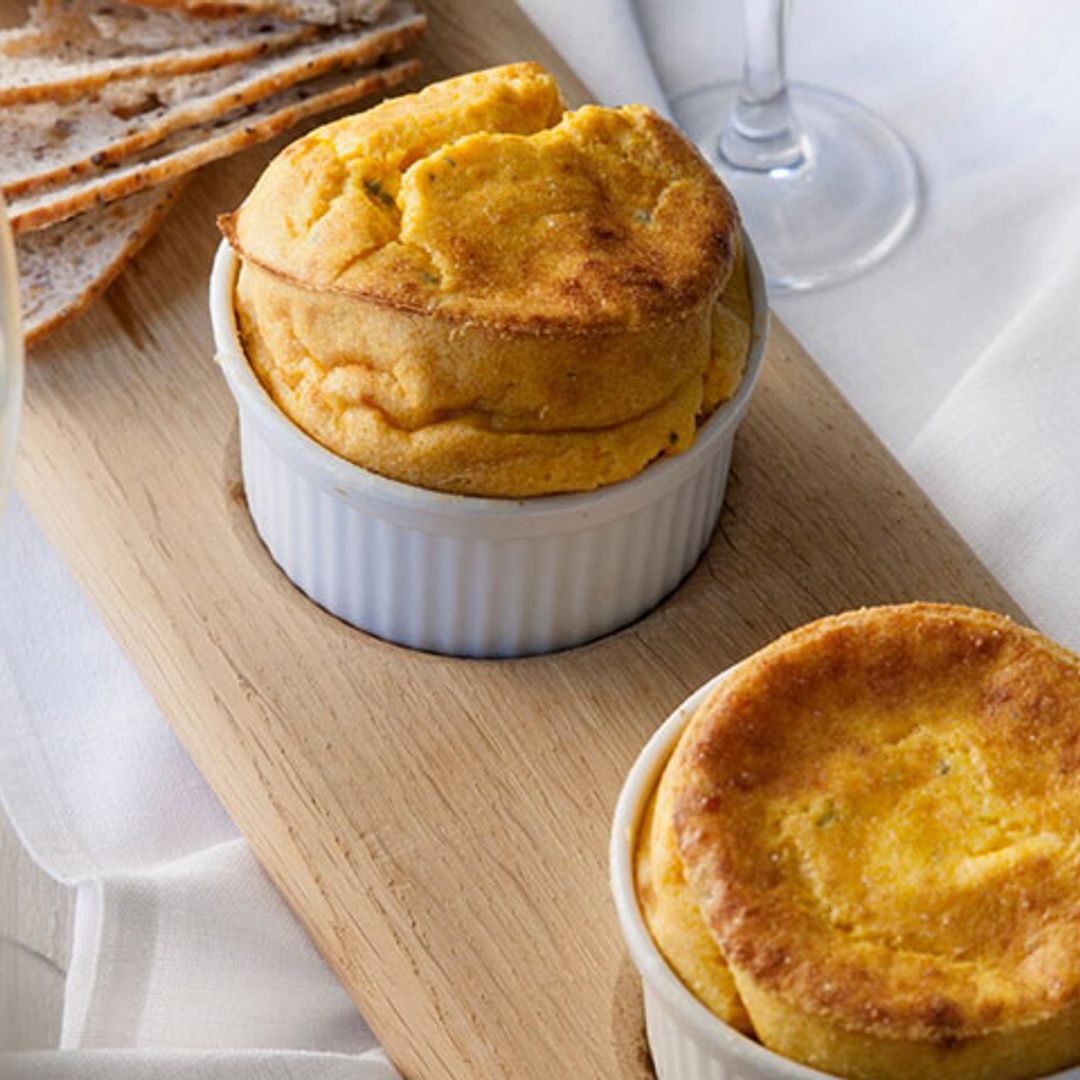 Suflé de zanahoria y gorgonzola