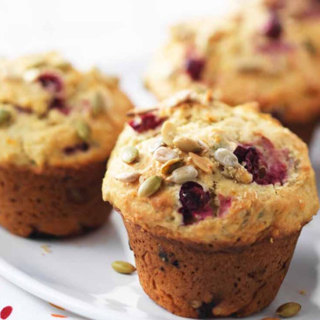 'Muffins' de arándanos y pipas de girasol