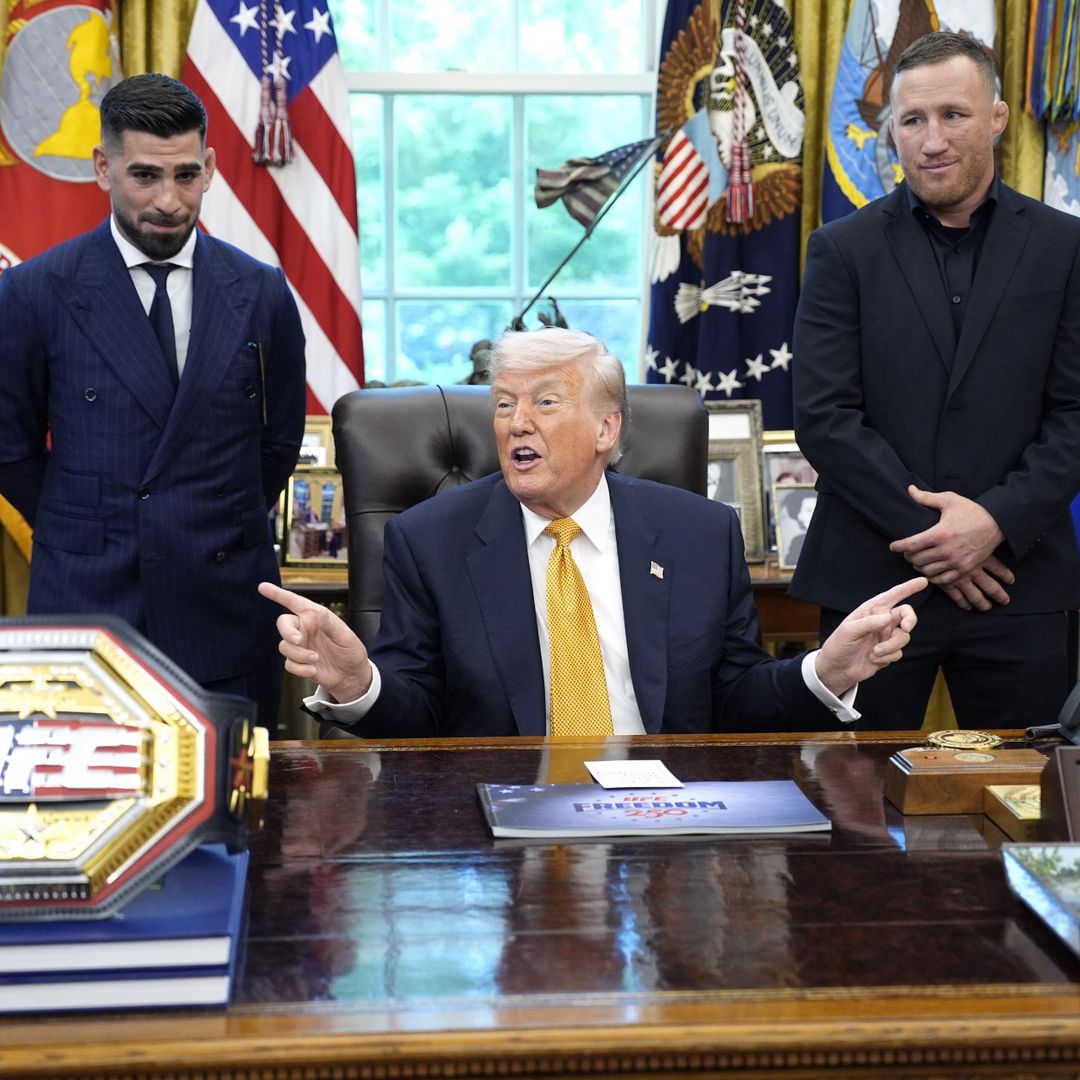 El presidente Trump junto al boxeador, Ilia Topuria