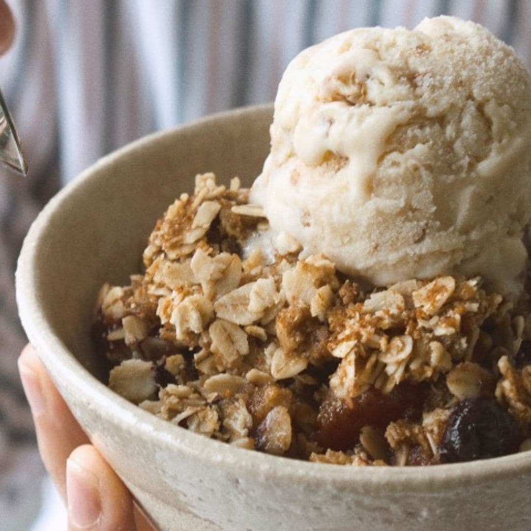 Helado de avena y nueces