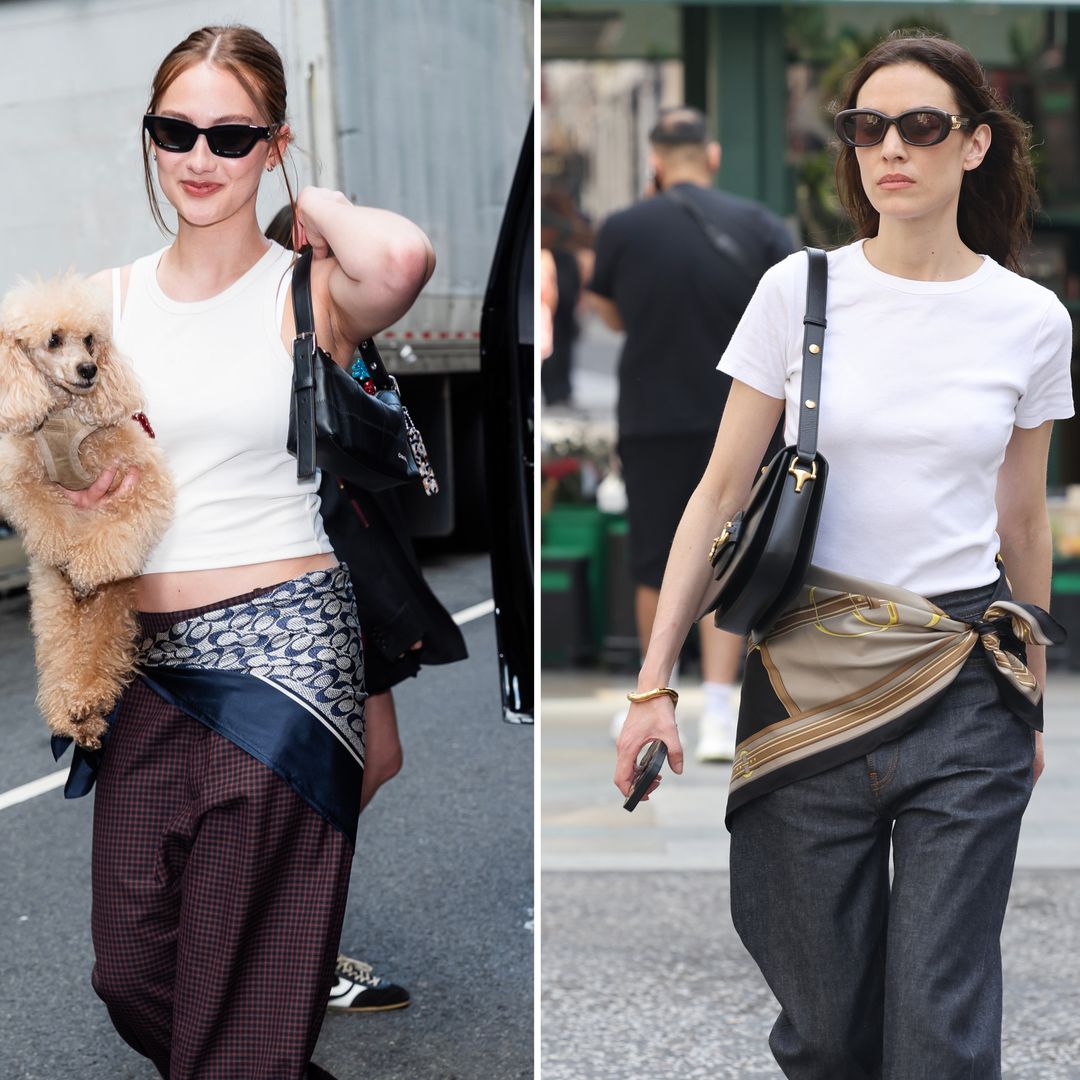 Lola Tung y Alexa Chung apuestan por el accesorio del verano: las mascadas como cinturón