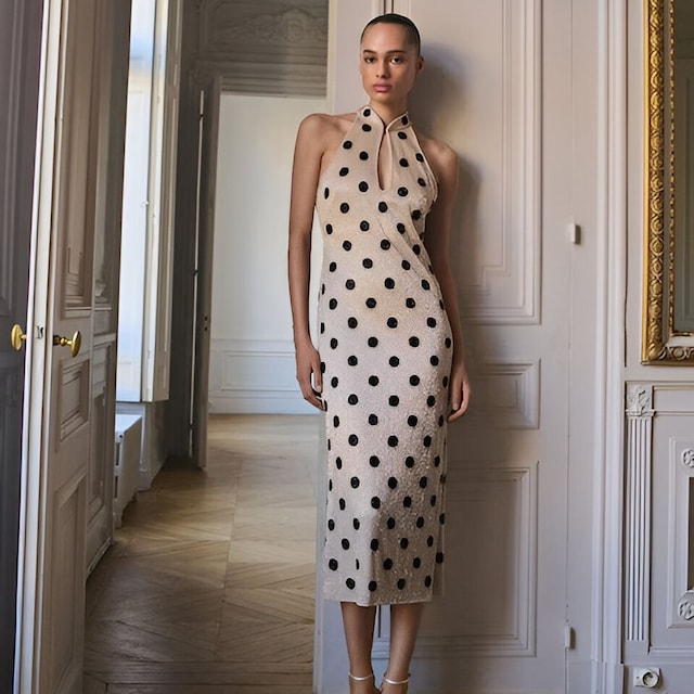 vestido de lunares y lentejuelas