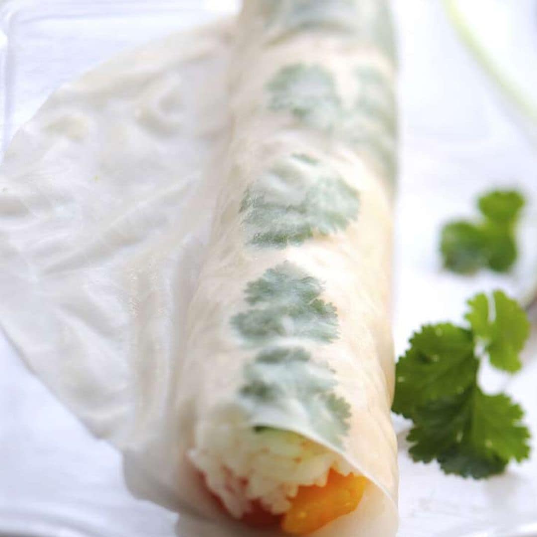 Rollitos de cigalas y verduras