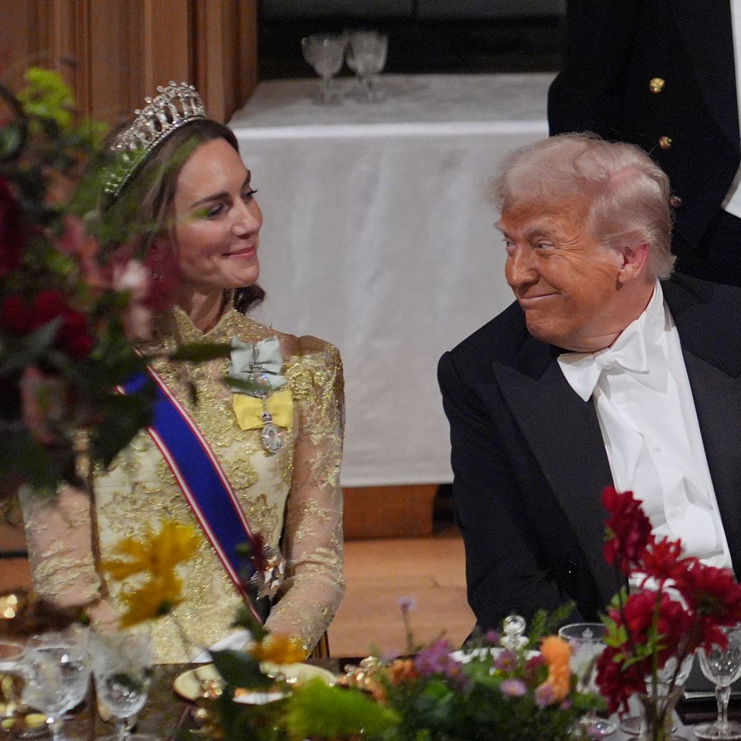 El presidente Donald Trump lanza un piropo a la princesa Kate durante el banquete de Estado