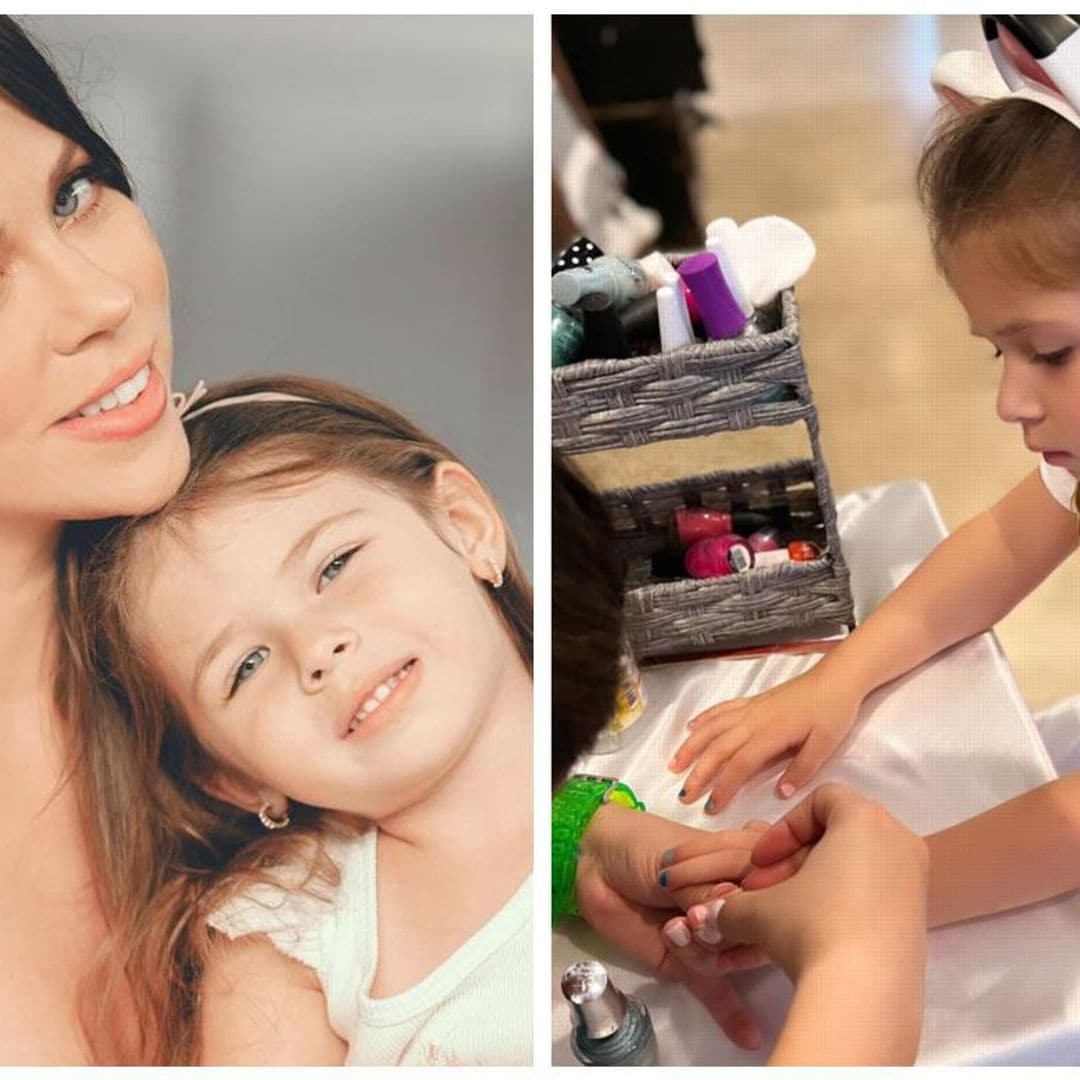 Luna, la hija de Ximena Duque, disfruta de un día de spa