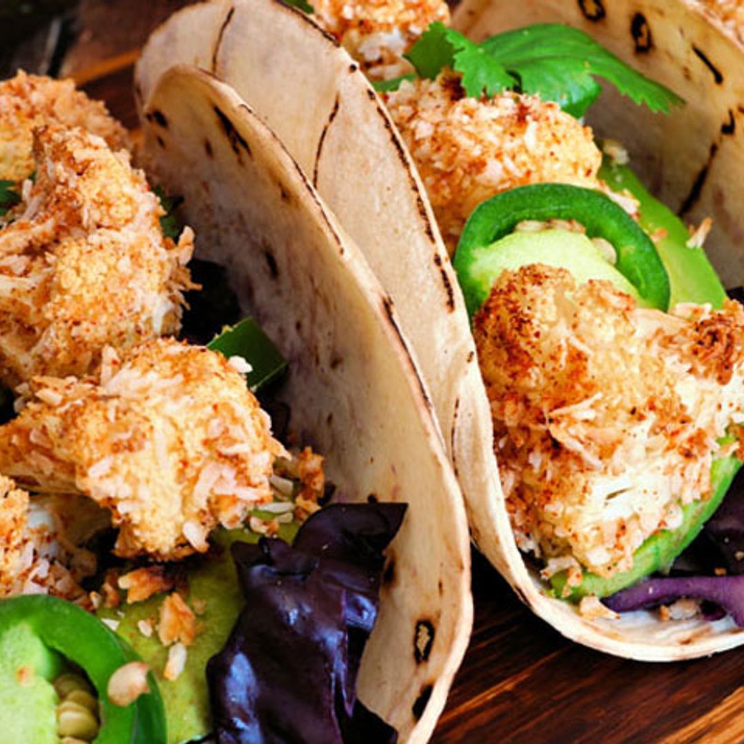 Tacos de coliflor con coco