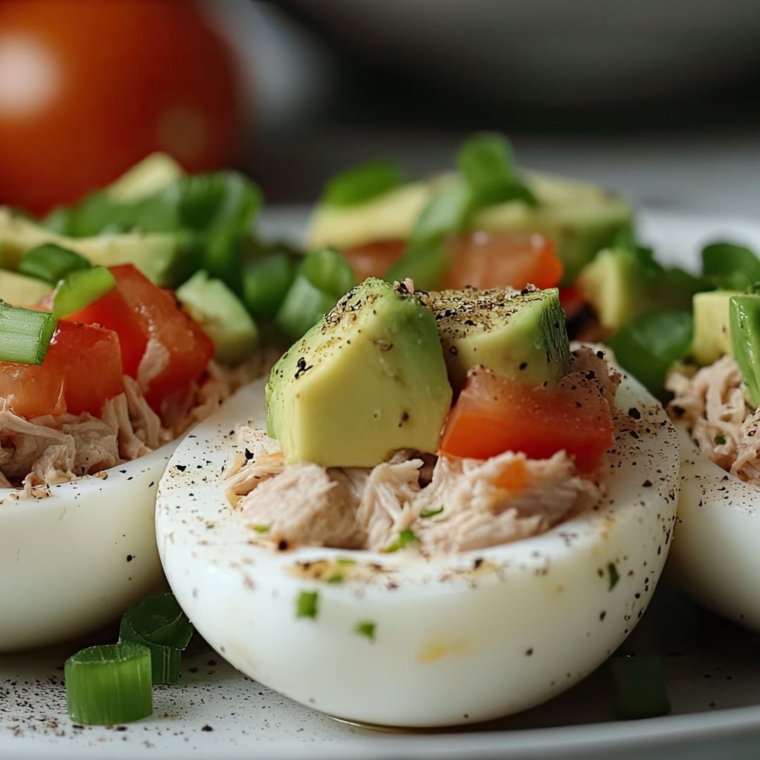 Con atún y aguacate: la receta de huevos rellenos sana y alta en proteínas