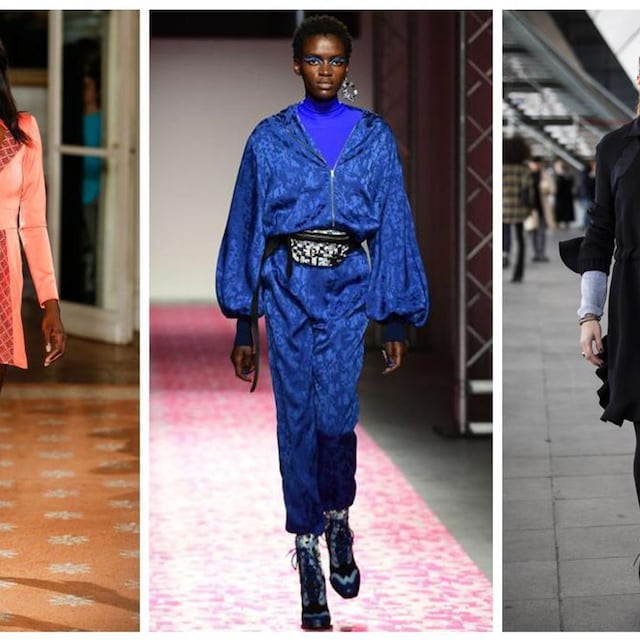 collage de pasarela y street style con vitorianas boots