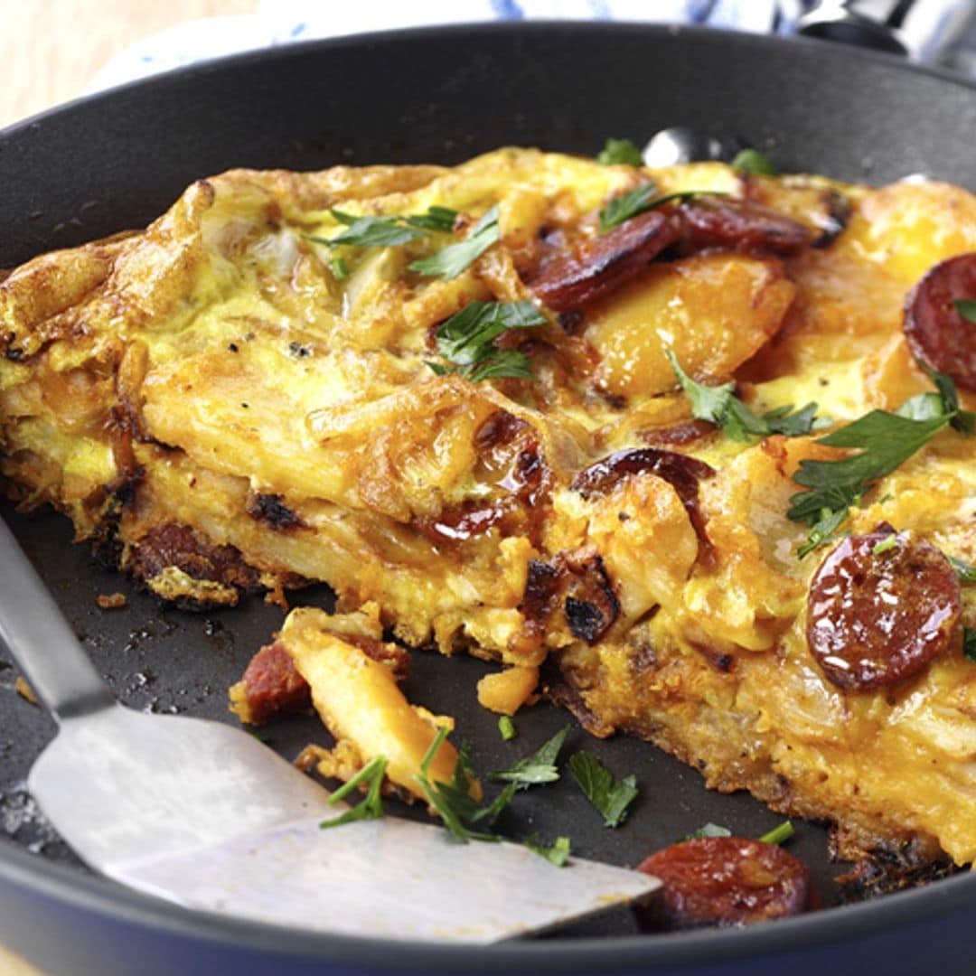 Tortilla de chorizo y níscalos