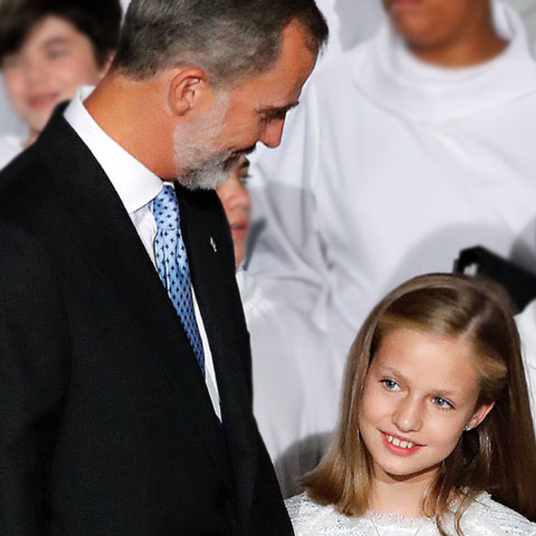 Los gestos de complicidad y protección del Rey hacia la princesa heredera