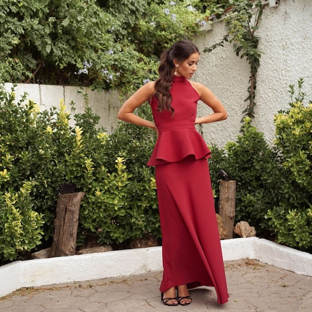Vestidos de invitada de boda con volantes Ezelma
