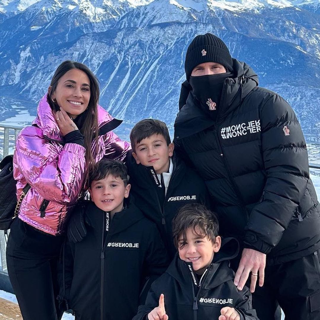 Messi, Antonela Roccuzzo y sus hijos disfrutan de la nieve en Suiza