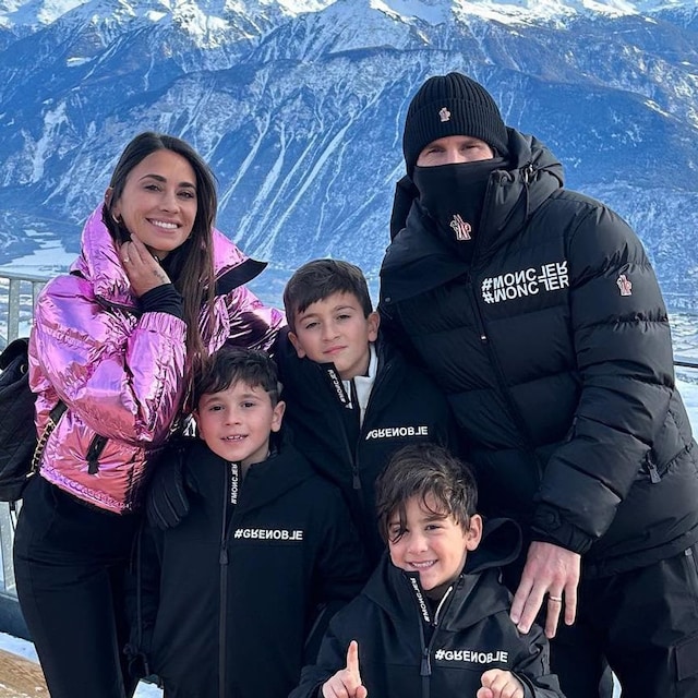 lionel messi antonela rocuzzo y sus hijos