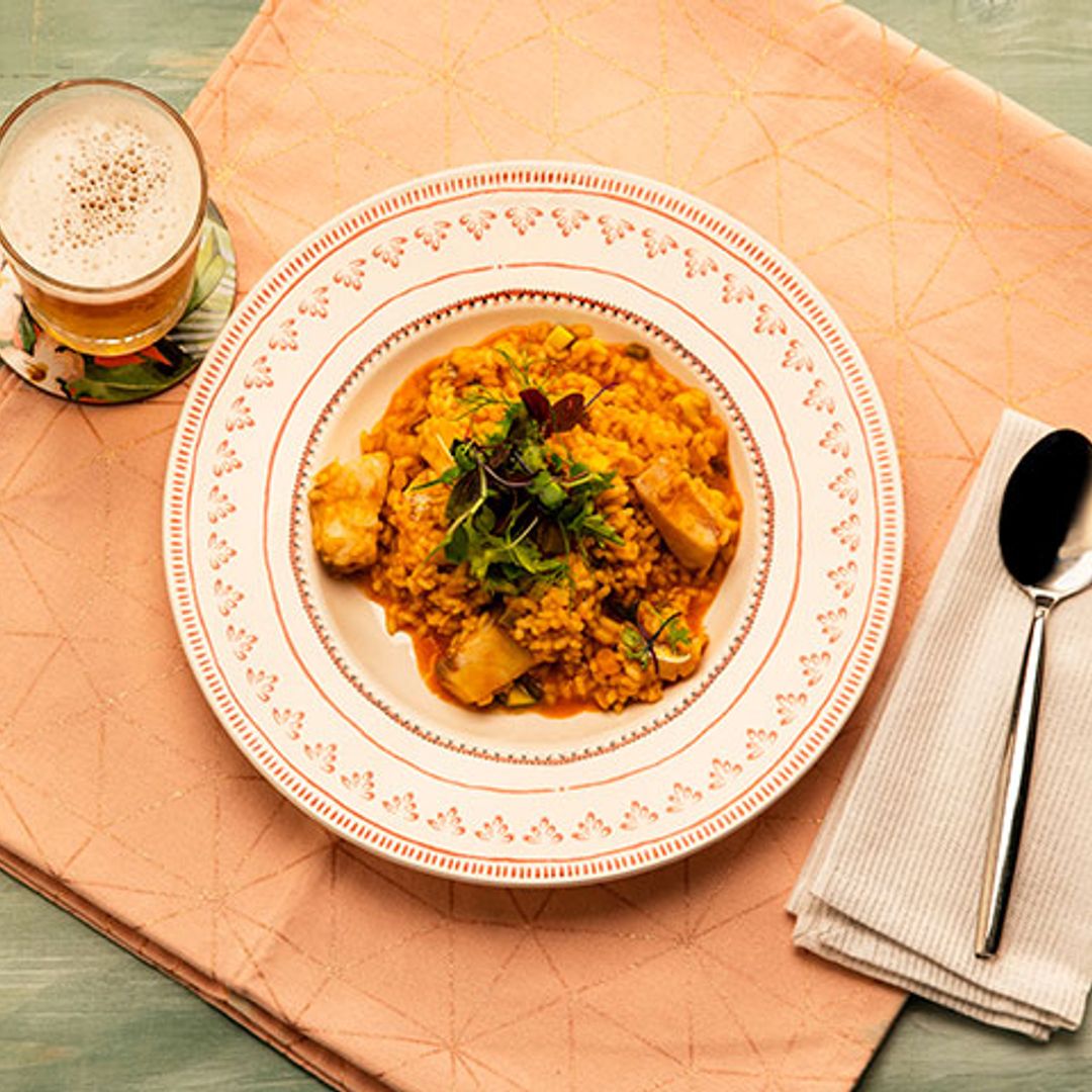 Arroz de corvina con ajos tiernos