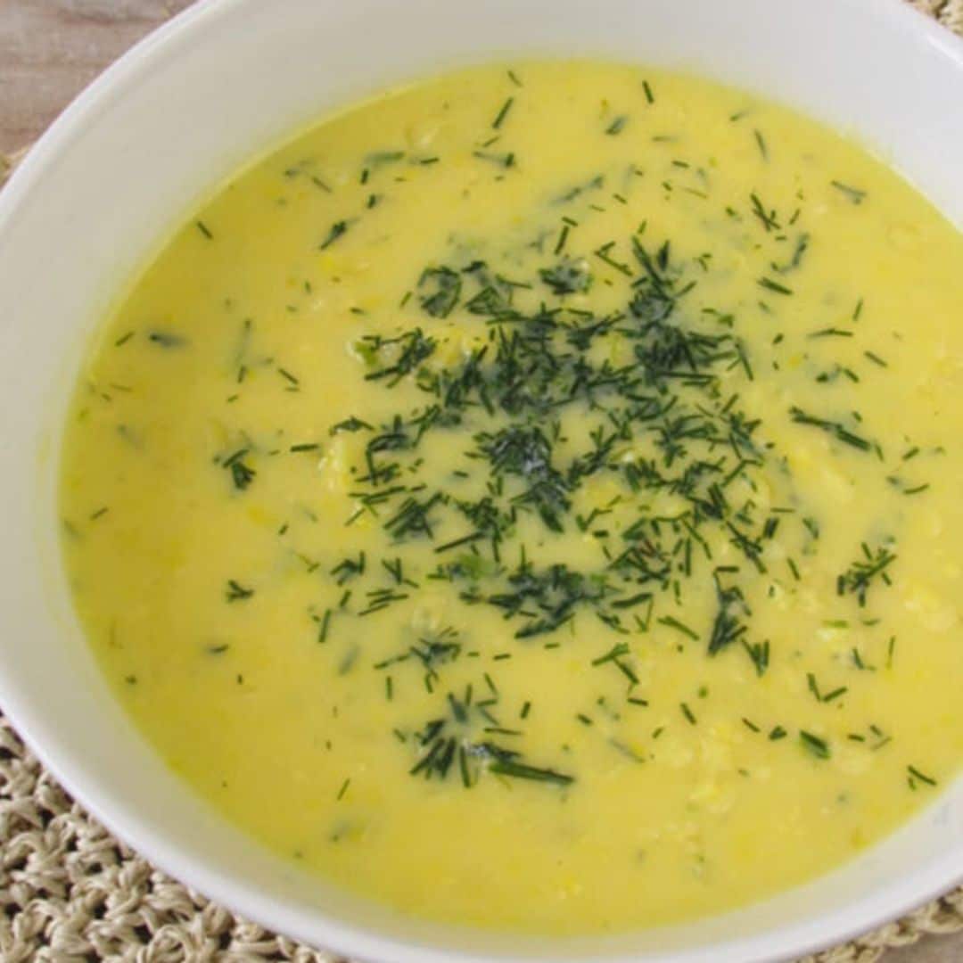Crema de maíz y patata al eneldo