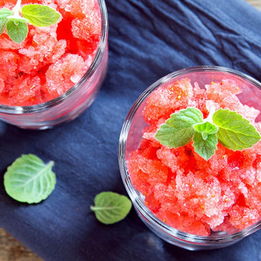 Granizado de fresa a la menta