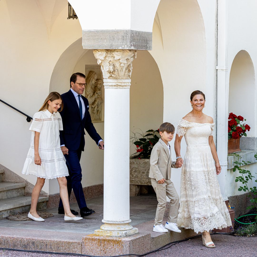 Celebraciones del cumpleaños de la princesa Victoria en el castillo de Solliden, isla de Oland, Suecia.