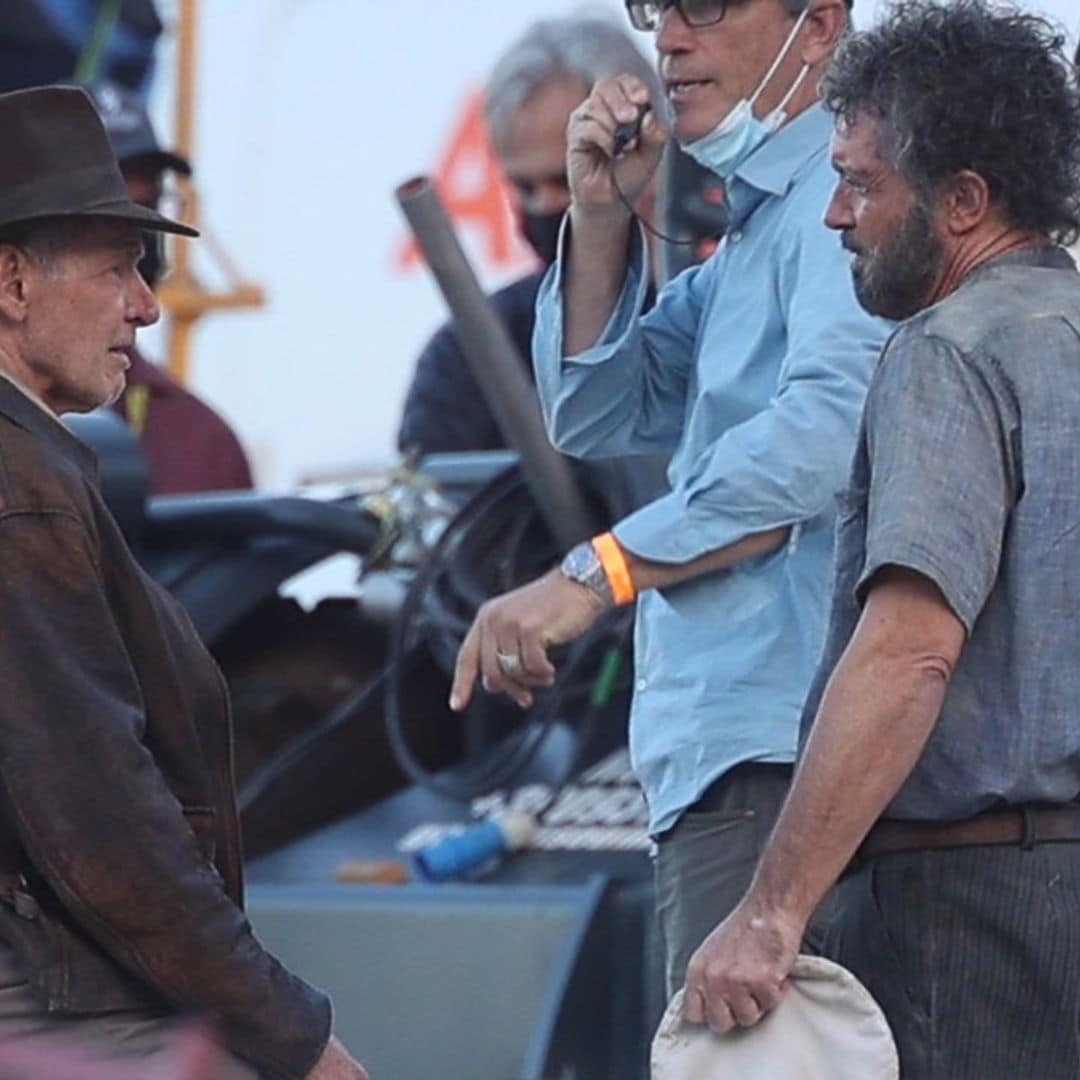 Antonio Banderas y Harrison Ford: el reencuentro de dos buenos amigos en el rodaje de ‘Indiana Jones’