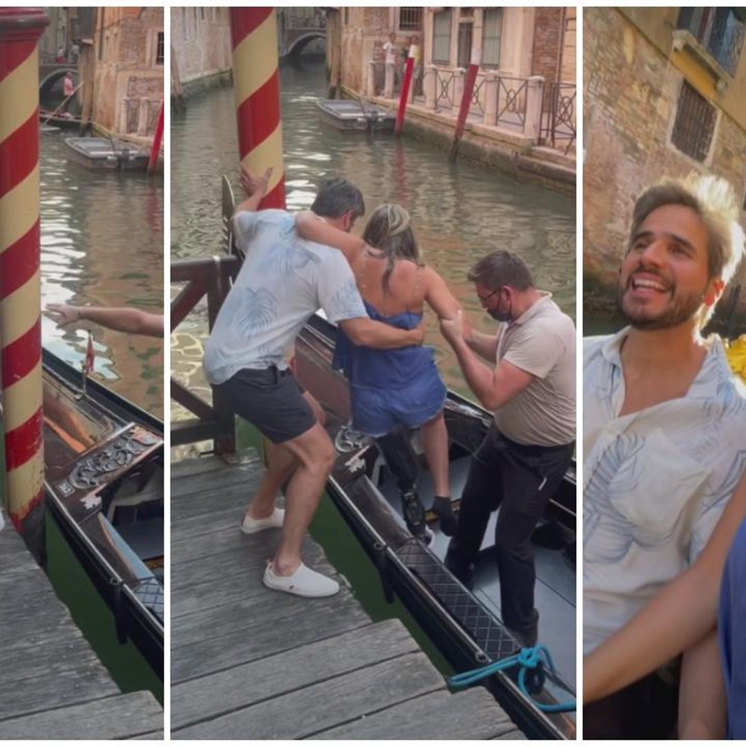 Daniel Arenas, el galán al rescate de Daniella Álvarez para ayudarla a disfrutar de un paseo en góndola