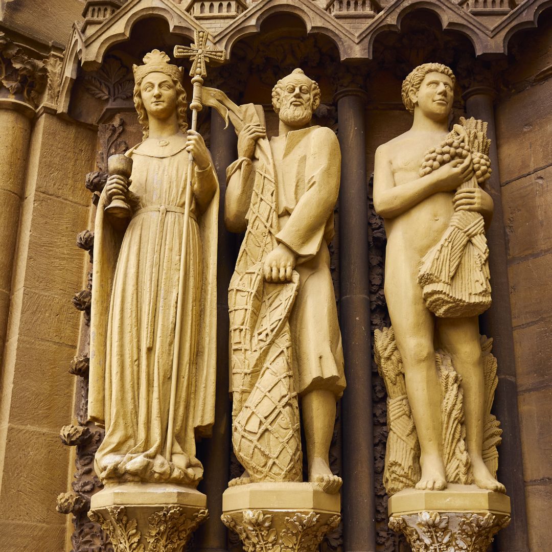 Detalle de la fachada de la iglesia de Nuestra Señora de Tréveris, Alemania