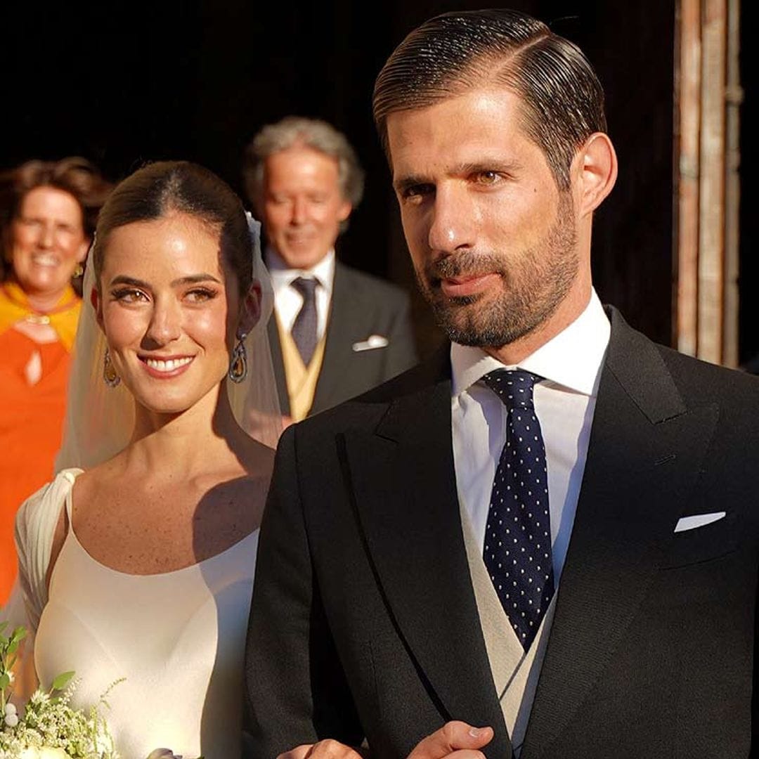La felicidad de la duquesa de Huéscar, junto a su marido, en la boda de su hermano Jaime Palazuelo con Micaella Rubini